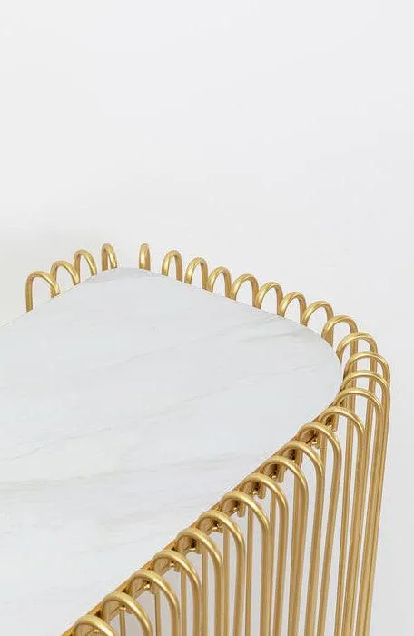 Wire Gold Glass Marble Console