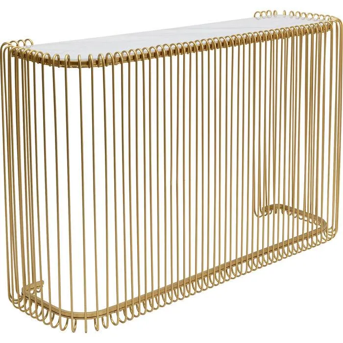 Wire Gold Glass Marble Console