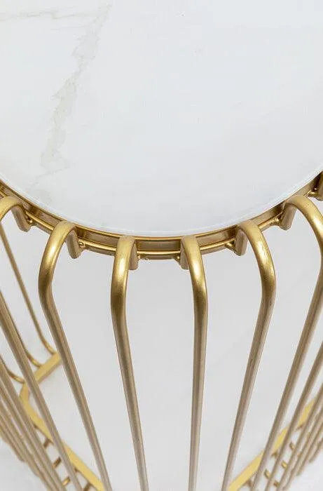 Wire Gold Glass Marble Console