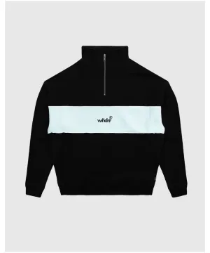 WNDRR Offcut 1/4 Zip Sweat (Black/Sky Blue)