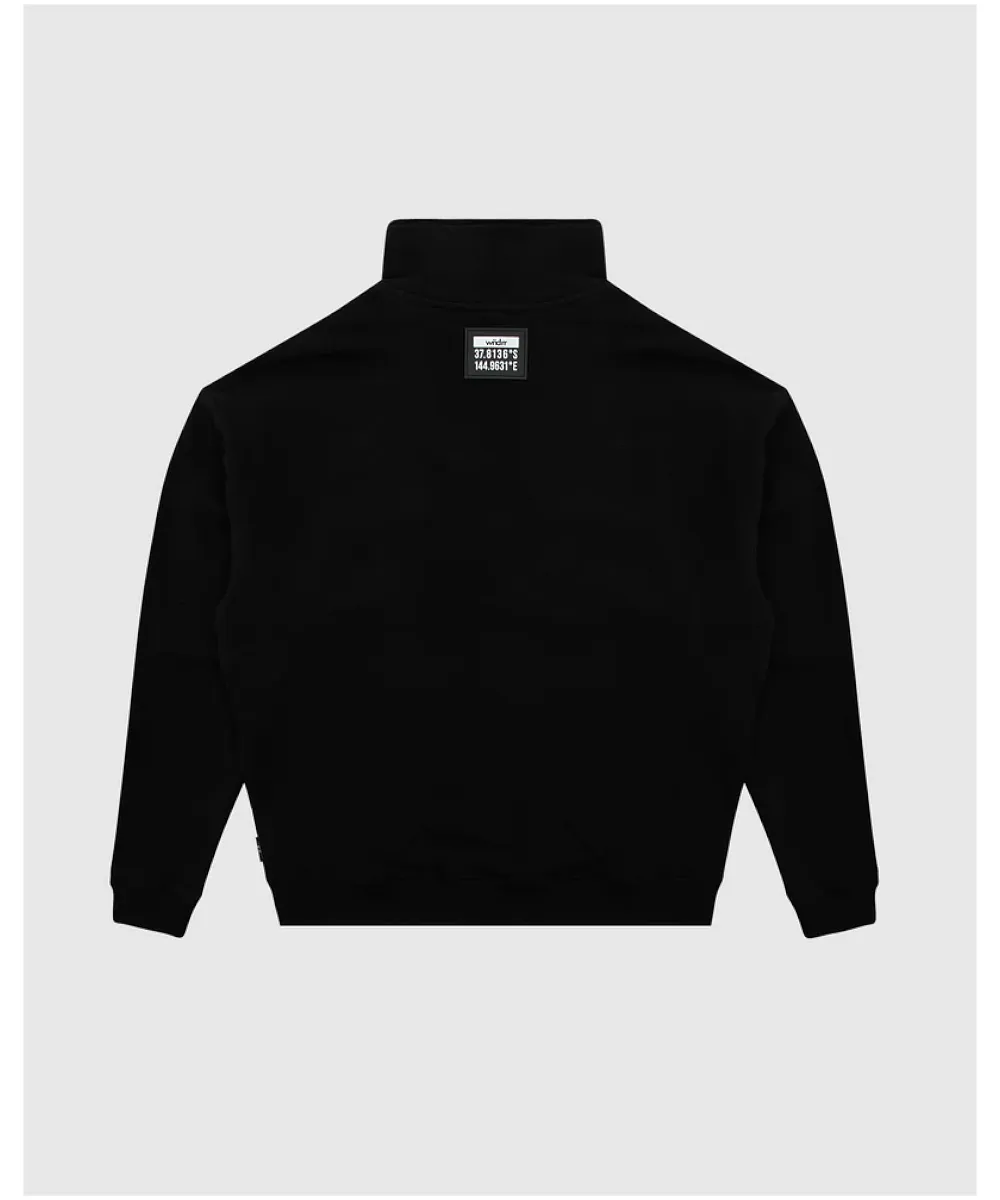 WNDRR Offcut 1/4 Zip Sweat (Black/Sky Blue)