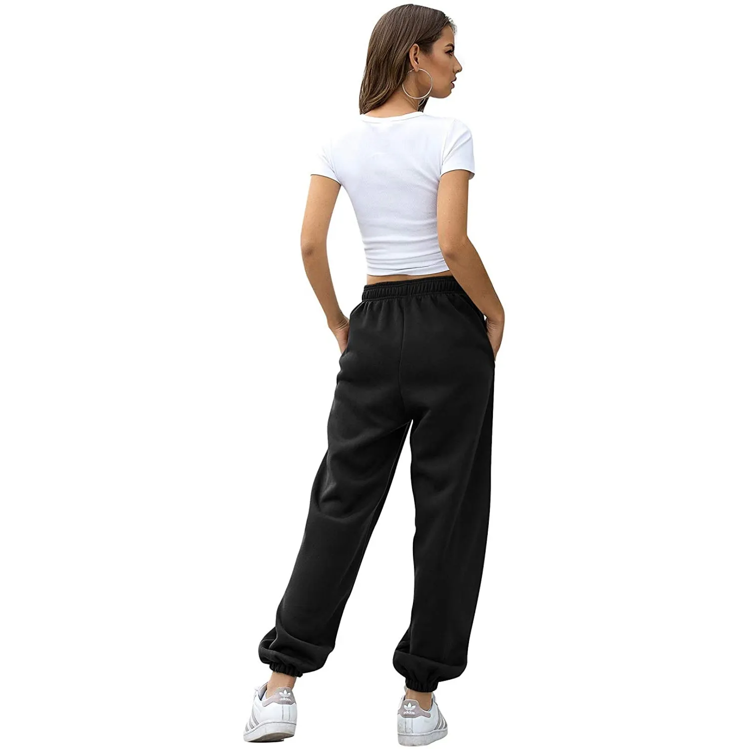 Womens Belted Sweatpants with Pockets