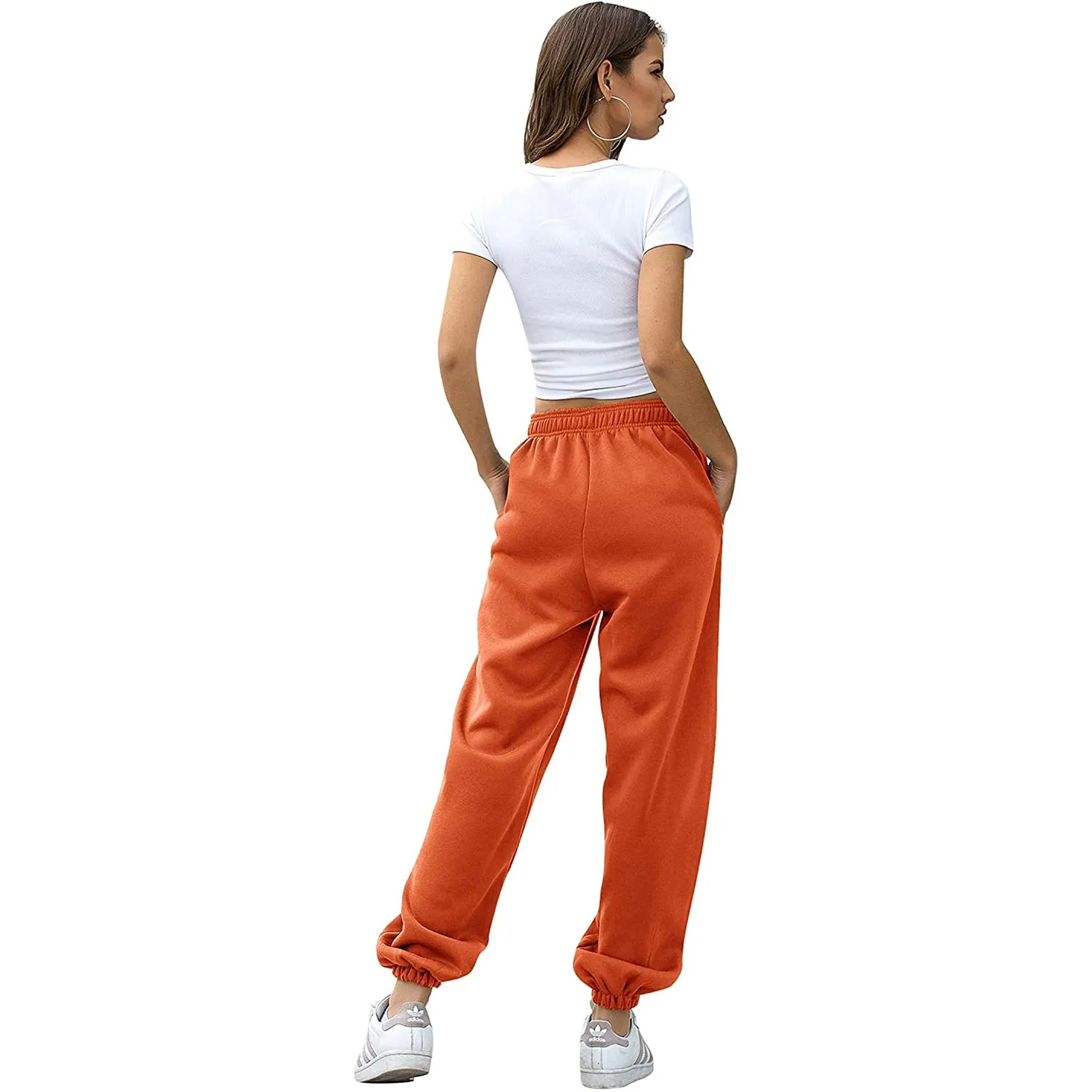 Womens Belted Sweatpants with Pockets