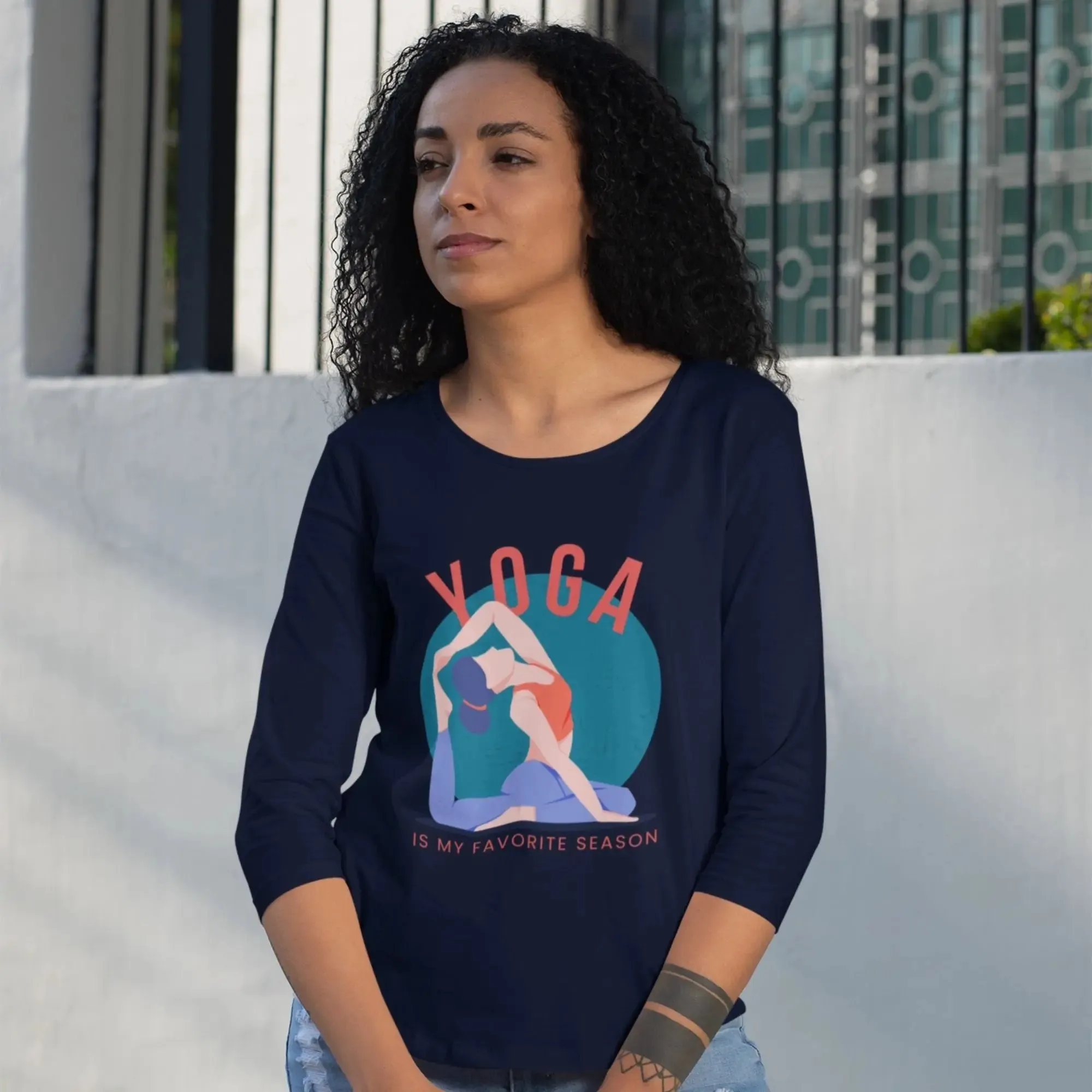 Yoga is My Favorite Season Women’s 3/4th Sleeve T-Shirt