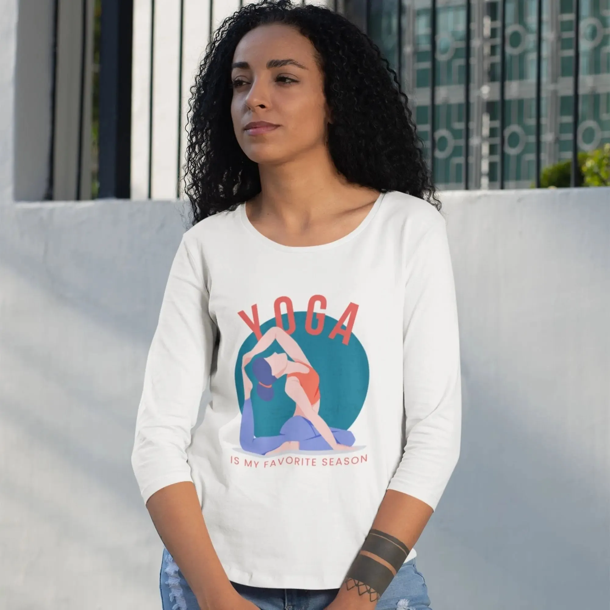 Yoga is My Favorite Season Women’s 3/4th Sleeve T-Shirt