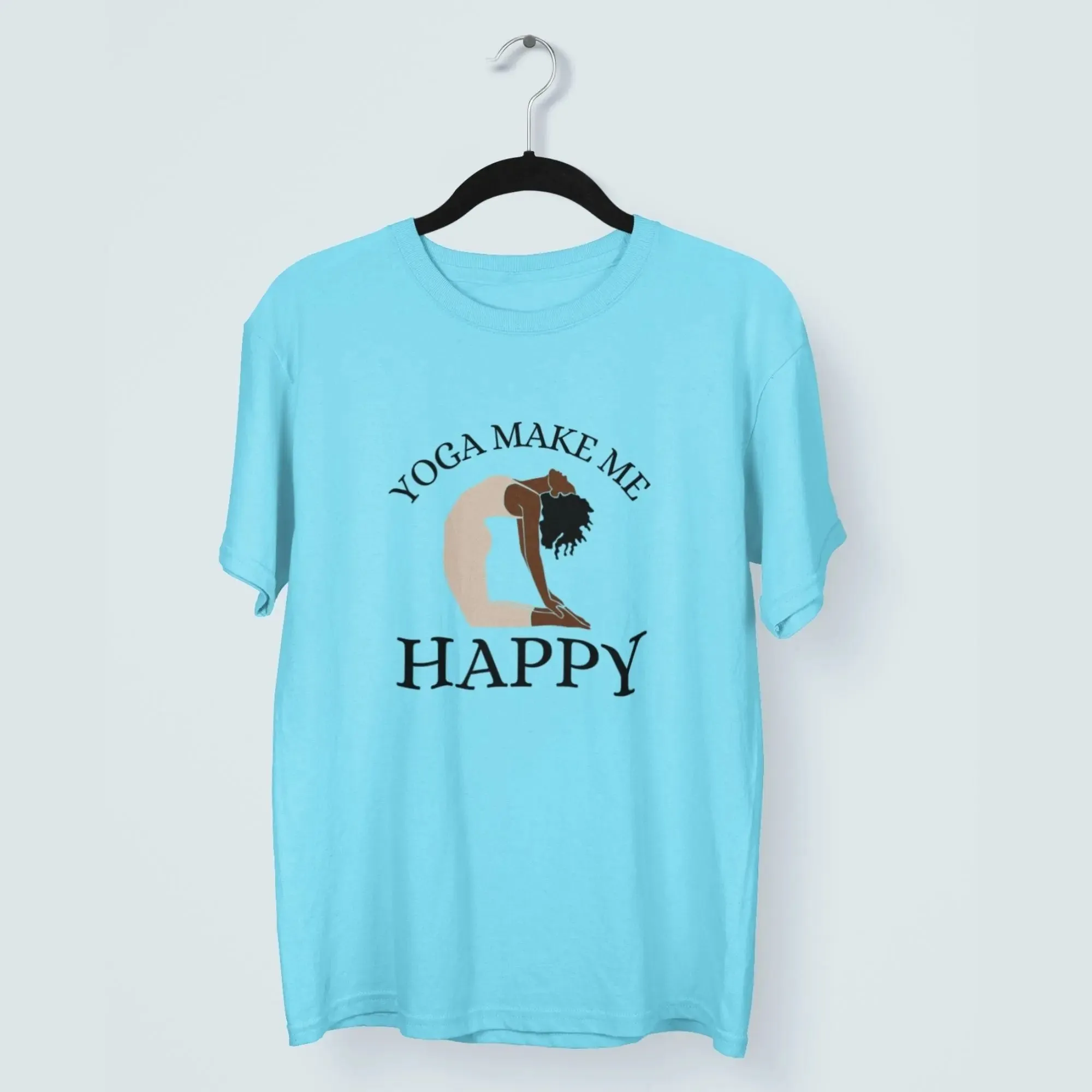 Yoga Make Me Happy Round Neck Half Sleeve Classic T-Shirt