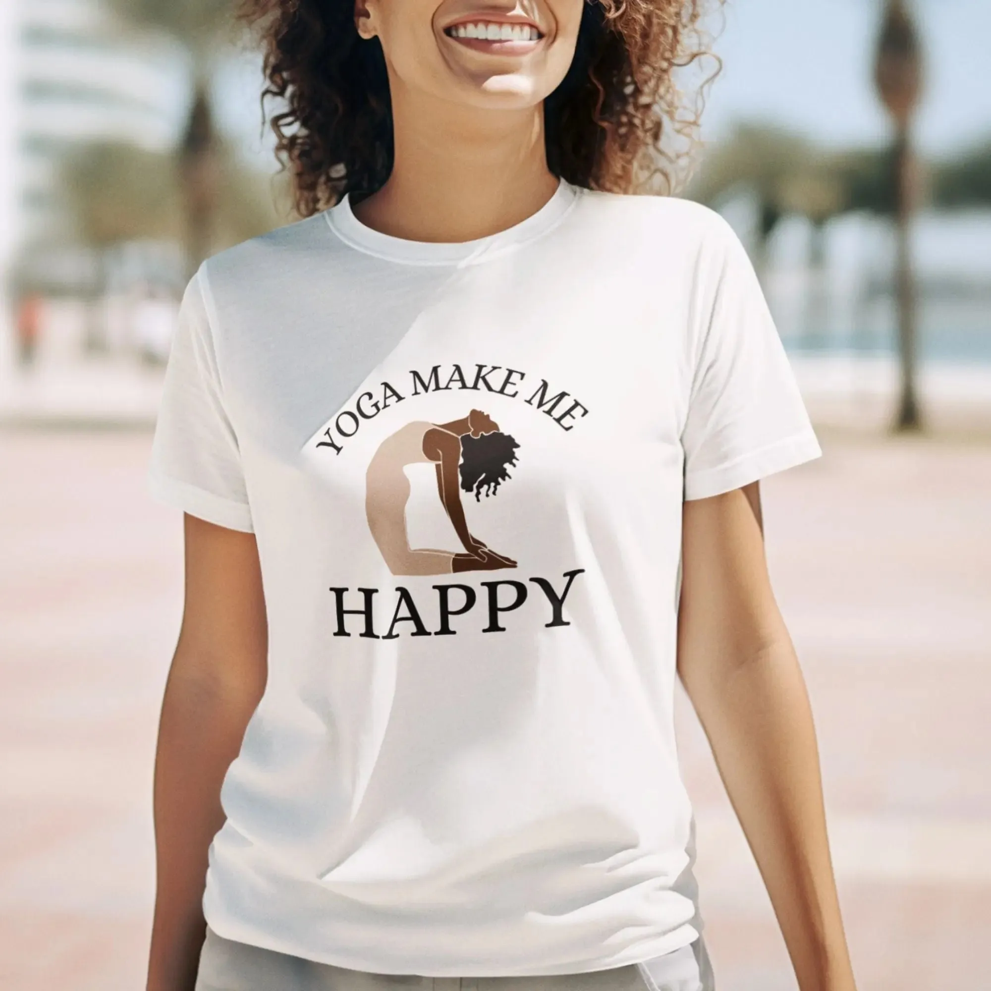 Yoga Make Me Happy Round Neck Half Sleeve Classic T-Shirt